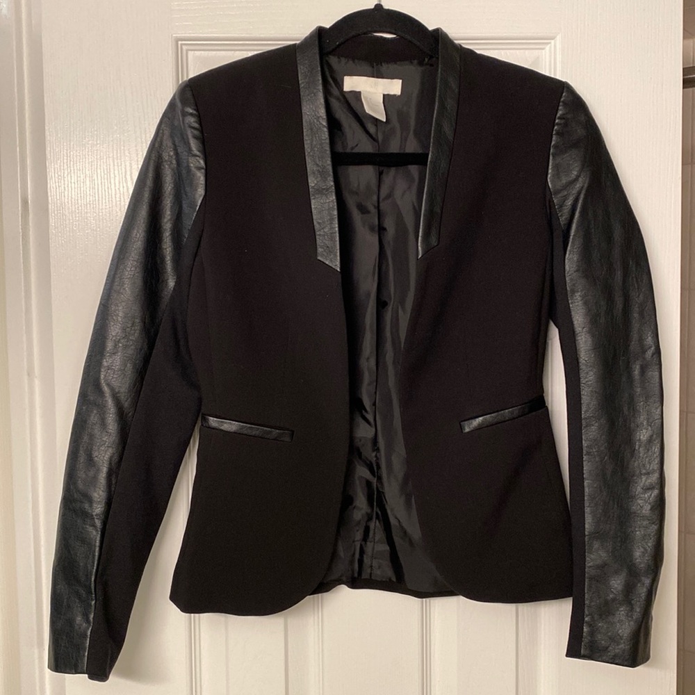 H&M Faux Leather Blazer